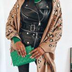 POLLY Animal PRINT SCARF IN BROWN & Black