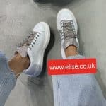 Emilia White & Gold Sequin Sneakers