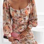 Cathlyn Orange Flower Mini Dress