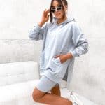 Vicki Grey Hoodie & Shorts Set