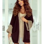 Lucy Chocolate & Beige Cardigan