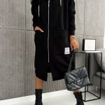 Agatha Long Line Black Hoodie Postage
