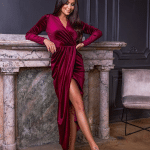Queen Burgundy Velvet Dress