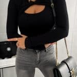 Monica Black Long Sleeve Top