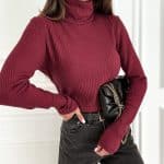 Bocca Lorna Burgundy Turtle Neck Jumper