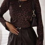 XANA Ruby Animal Print Long Sleeve Top