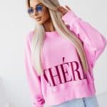 Cheries Pink Cotton Reach Sweatshirt