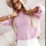 ELENA Women’s Bow-Back Jumper IN POWDER PINK