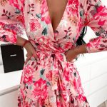 Rose Neon Pink Mini Belted Dress