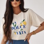 XANA LA DOLCE Vita Cream T-shirt