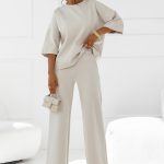 COCOMORE Quenton Beige Sweatshirt & Trousers Set