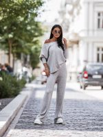 By Mia Grey Long Sleeve Top & Trousers Set