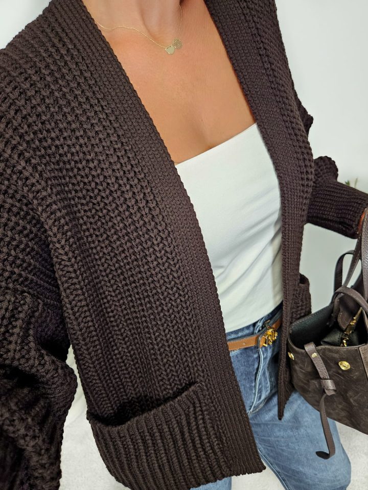 Bocca Dark Chocolate Short Cardigan - Image 2