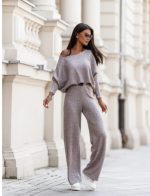 By Mia Beige Long Sleeve Top & Trousers Set - Image 3