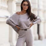 By Mia Beige Long Sleeve Top & Trousers Set