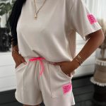 Sylvia BEIGE Top & Shorts Set “MASELKO “MATERIAL