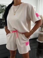 Sylvia BEIGE Top & Shorts Set “MASELKO “MATERIAL