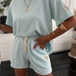 Sylvia BlUE Top & Shorts Set "MASELKO "MATERIAL