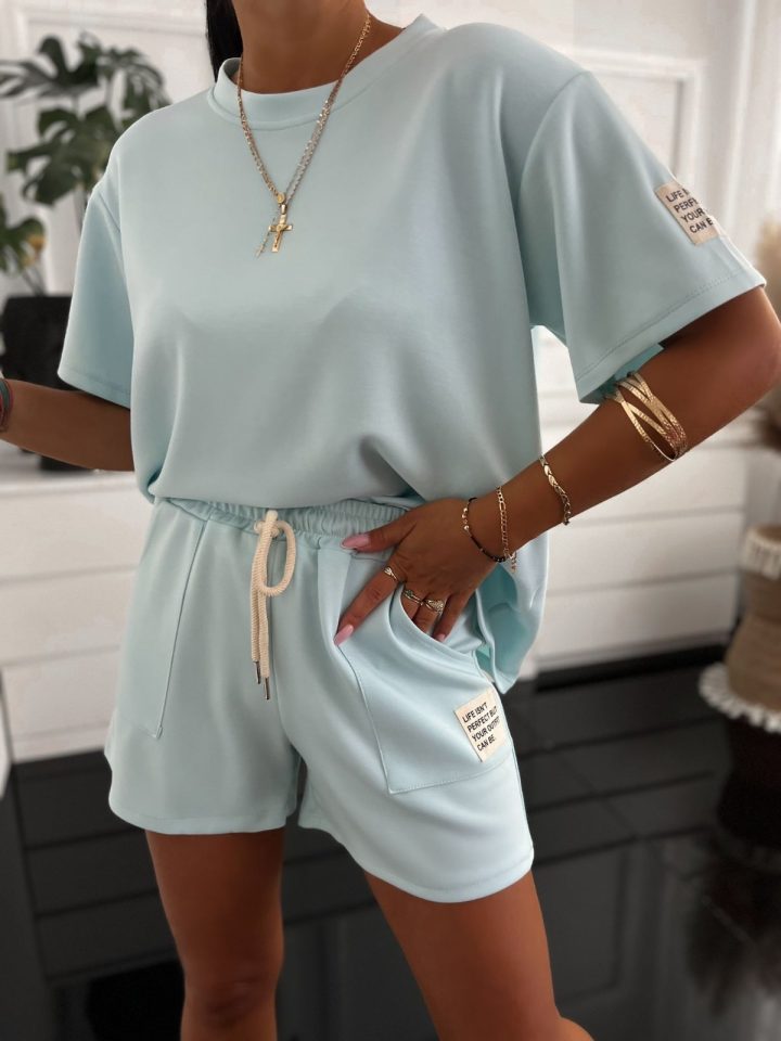 Sylvia BlUE Top & Shorts Set "MASELKO "MATERIAL - Image 1