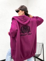 New York City Long Line Magenta Hoodie - Image 2