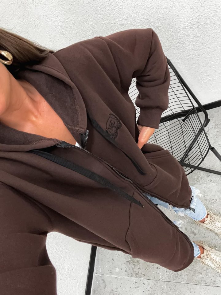 New York City Long Line Chocolate Hoodie - Image 2