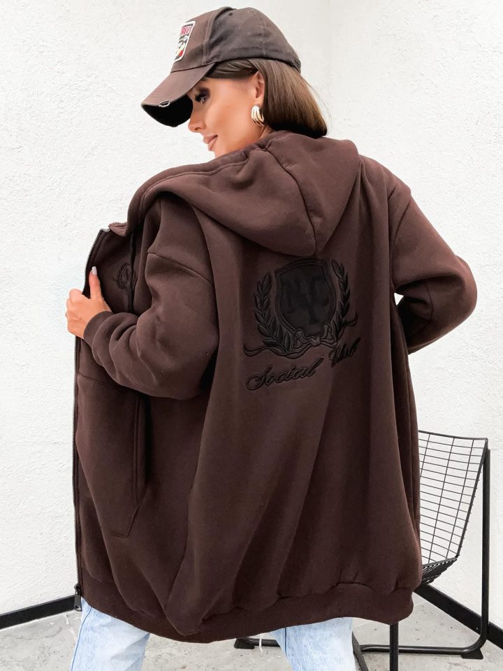 New York City Long Line Chocolate Hoodie - Image 3