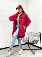 New York City Long Line Burgundy Hoodie