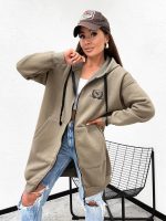 New York City Long Line khaki Hoodie