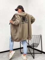 New York City Long Line khaki Hoodie - Image 3