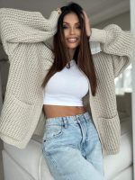 Bocca Beige Short Cardigan - Image 3