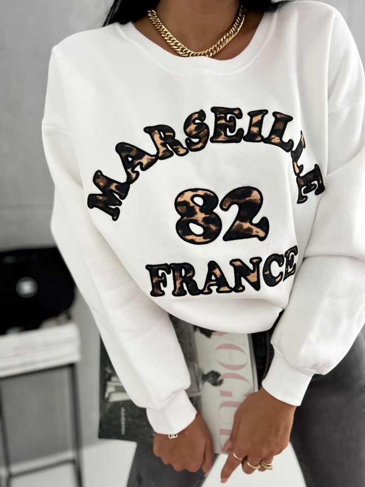 Marseille White Sweatshirt - Image 1