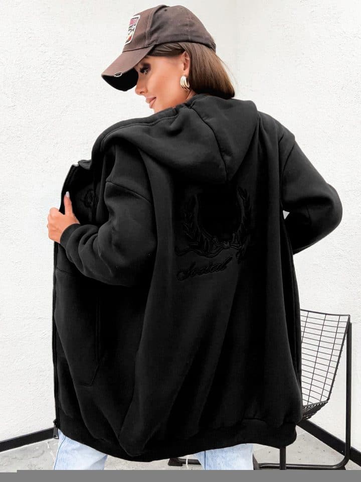 New York City Long Line Black Hoodie - Image 3