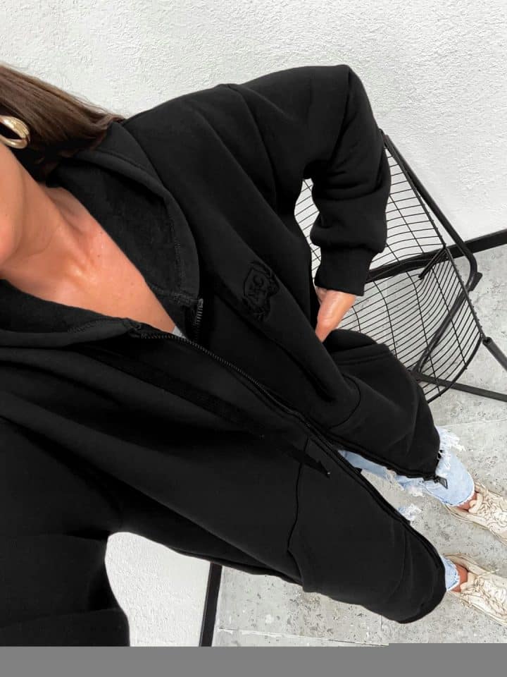 New York City Long Line Black Hoodie - Image 2