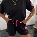 Sylvia Black Top & Shorts Set "MASELKO "MATERIAL