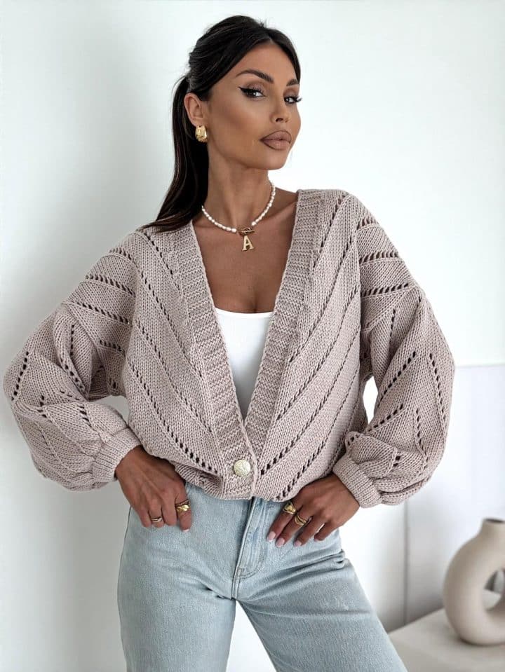 Bocca Diego Beige Short Cardigan - Image 4