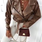 Devon Mocca Faux Leather Jacket One Size