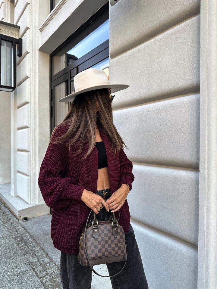 Bocca Burgundy Short Cardigan - Image 3
