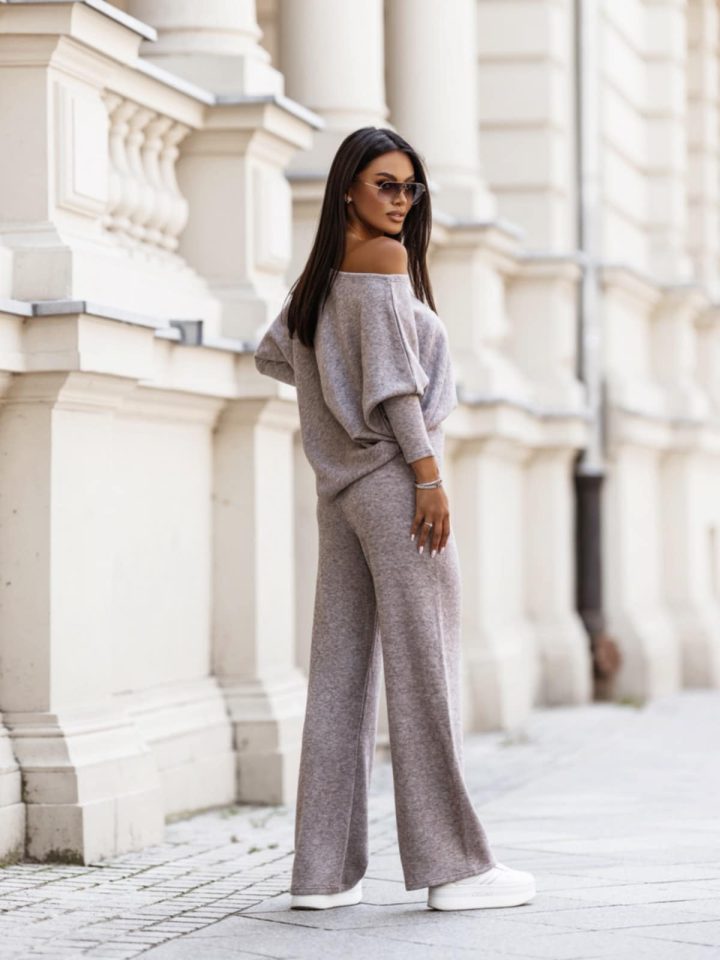By Mia Beige Long Sleeve Top & Trousers Set - Image 2