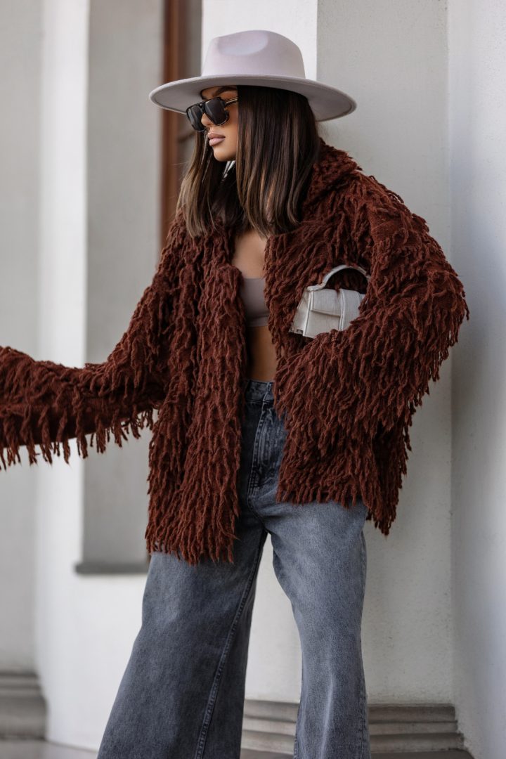 COCOMORE Moody Brown Short Cardigan - Image 3