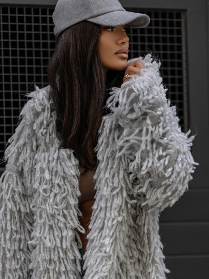 COCOMORE Moody Grey Short Cardigan - Image 3