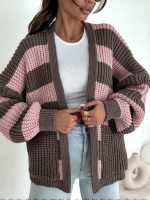 Bocca Chocolate & Light Pink Short Cardigan - Image 2
