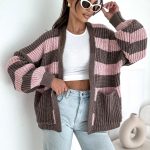 Bocca Chocolate & Light Pink Short Cardigan