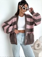 Bocca Chocolate & Light Pink Short Cardigan