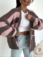 Bocca Chocolate & Light Pink Short Cardigan - Image 3