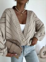 Bocca Diego Light Beige Short Cardigan - Image 3