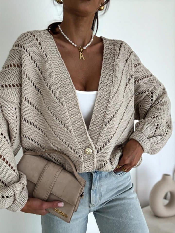 Bocca Diego Light Beige Short Cardigan - Image 3