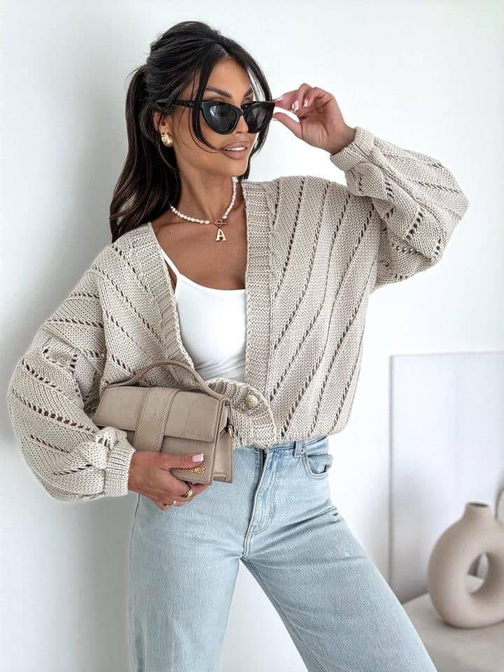 Bocca Diego Light Beige Short Cardigan - Image 1