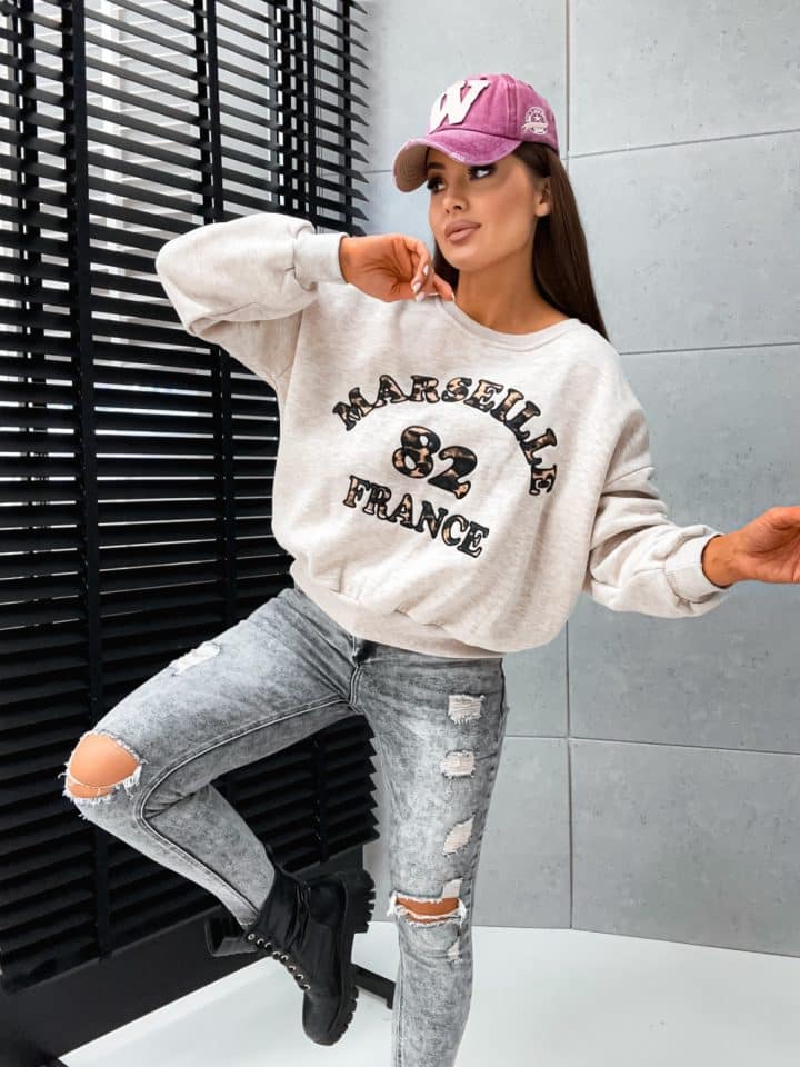 Marseille Melange Beige Sweatshirt - Image 1