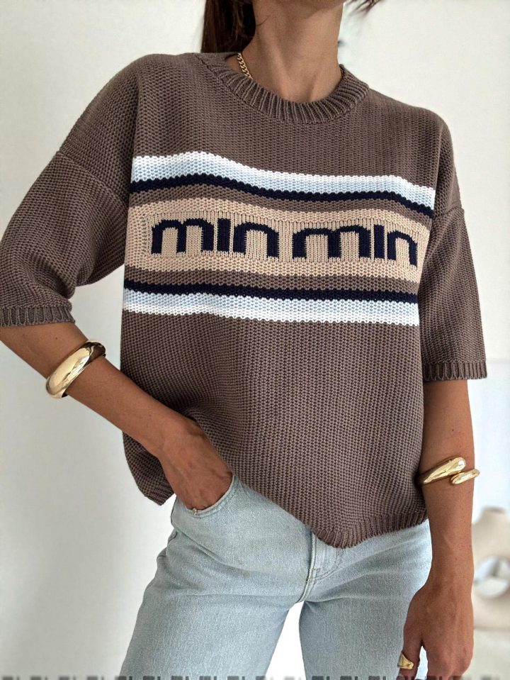 Bocca Eliza Latte & Blue Jumper - Image 1