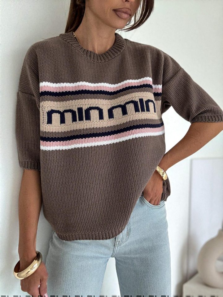 Bocca Eliza Latte & Pink Jumper - Image 1